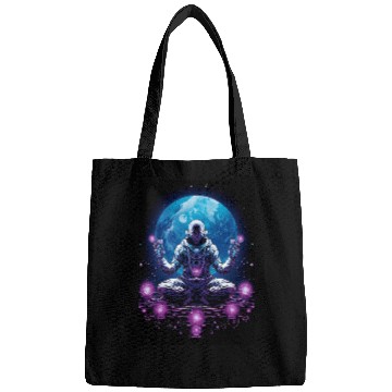 Discover Astronaut In Lotus Pose Holding Space Objects 3 Bags