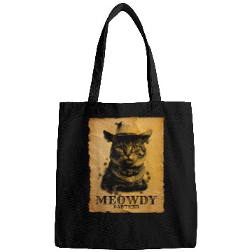 Discover Meowdy Partner Funny Cat Cowboy Hat Country Farmer Animal Bags