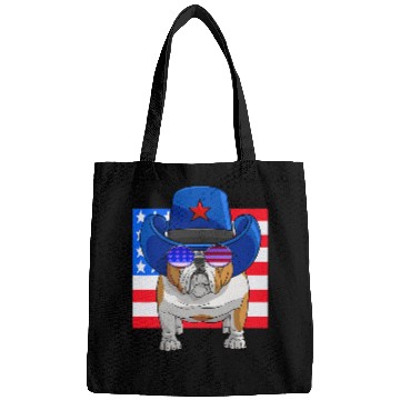 Discover English Bulldog Pet 4th of July Merica USA Flag Patriotic Bags