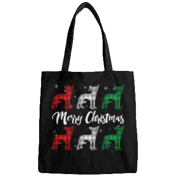 Discover Chinese Crested Pet Merry Christmas Argyle Bags