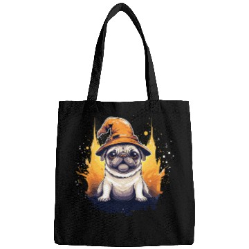 Discover Pug Pet Halloween Wizard Pug Pug with Wizard Hat Pug Witch Bags