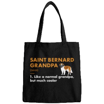 Discover Dog Saint Bernard Grandpa Definition Bags