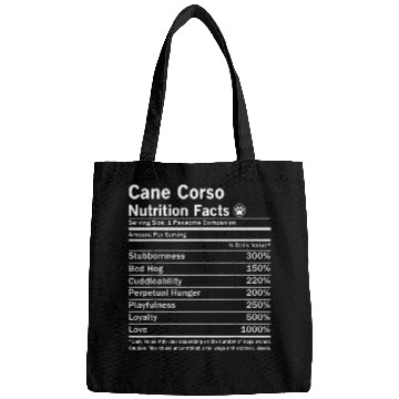 Discover Cane Corso Pet Nutrition Facts Funny Bags