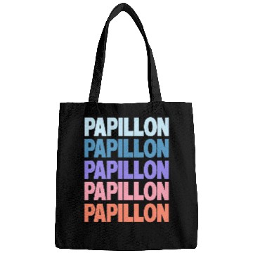 Discover Papillon Pet Funny Modern Repeated Text Design Bags