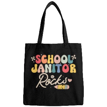 Discover School Janitor Rocks Funny Back to School Groovy Bags
