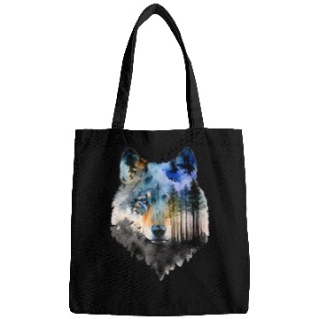 Discover Coyote Mammal Forest Landscape Animal Face Art Animal Lover Bags
