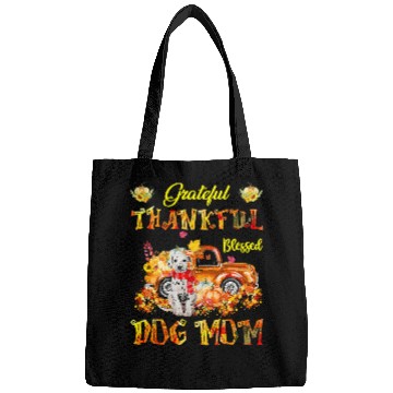 Discover Dalmatian Pet Pumpkin Thankful Grateful Blessed Dog Mom Bags
