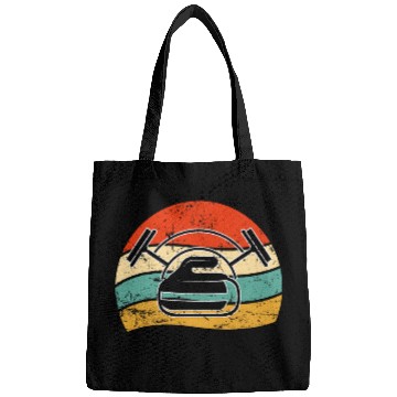 Discover Retro Curling Stone Broom Curling Player Winter Sports Bags