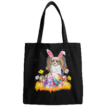 Discover Papillon Pet Funny Easter Egg Lover Papillon Dog Easter Sunday Bags
