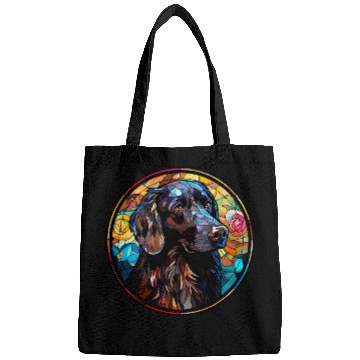 Discover Flat Coated Retriever Pet Dog Stained Glass Leadlight Artistic 1 Bags