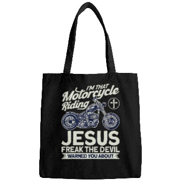 Discover Christian Motorcycle Biker Motorcycle Riding Jesus Freak Bags