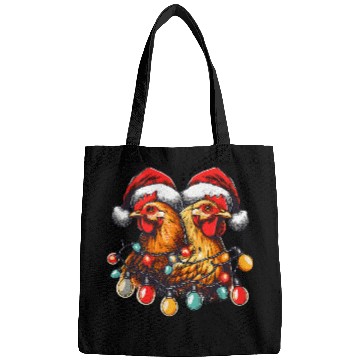 Discover Funny Christmas Chickens xmass Hat Light Chicken Lover Farm 21 Bags