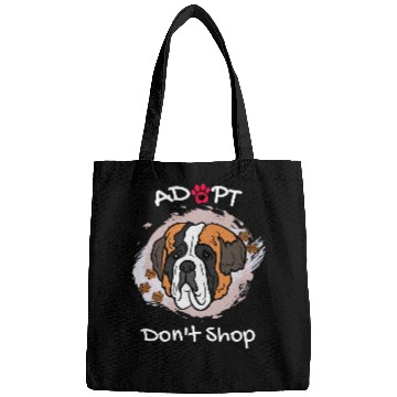 Discover Cute Saint Bernard Dog Adopt Dont Shop Puppy Paws Art Bags