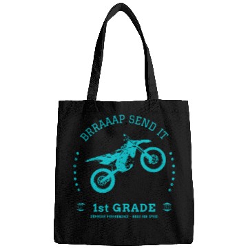 Discover Brraaap Send It First Grade Motorcycle Graduation 2034 Bags
