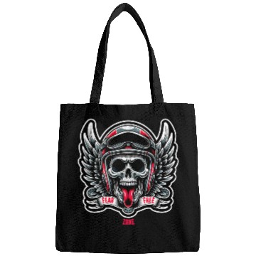Discover Skull Rebel Motorcycle Skeletons Biker Graphic Design Bags