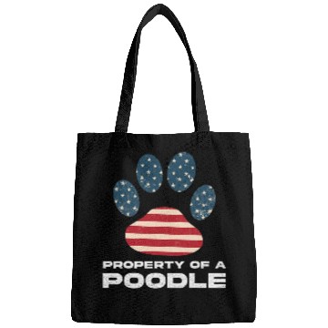 Discover Property Of A Poodle American Flag Poodle Dog Lover Bags
