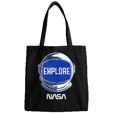 Discover NASA Explore The Unknown Space Walk Astronaut Helmet Poster Bags
