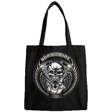 Discover Biker Motorcycle 2 Cylinder Old School Born 2 Ride Greaser Bags