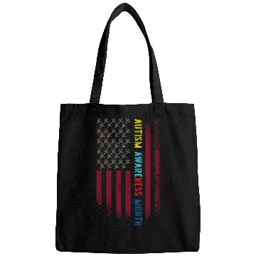 Discover Autism Puzzle American Advocacy Campaign Flag Autism Awareness Month Bags
