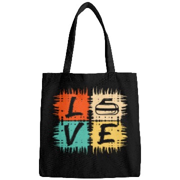 Discover Retro Love Curling Stone Curling Player Winter Sports Bags