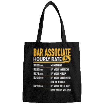 Discover Bar Associate Hourly Rate Funny Barmen Bartender Bar Staff Bags
