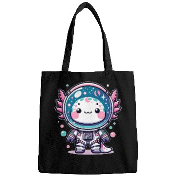 Discover Kawaii Astro Axolotls Exploring Cosmic Galaxies Bags