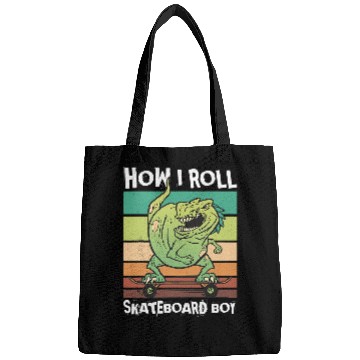 Discover Dinosaur Pet Skateboard boy How I roll Dinosaur on Skateboard Bags
