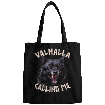 Discover Coyote Mammal Viking Angry wolfs Norse Mythology Valhalla Calling Me Viking Bags