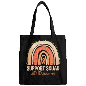 Discover ADHD Ribbon Support Squad ADHD Awareness Rainbow Bags