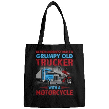 Discover Never Underestimate A Grumpy Old Trucker With Motorcycle Bags