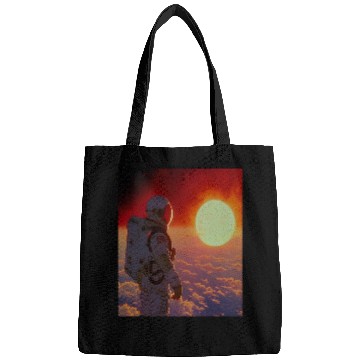 Discover Retro 1990s Japanese Anime Space Astronaut Sun Rising Art Bags