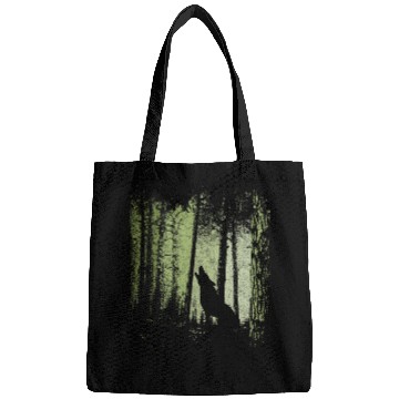 Discover Coyote Mammal Twilight Forest Romantic Howling wolfs Silhouette Bags