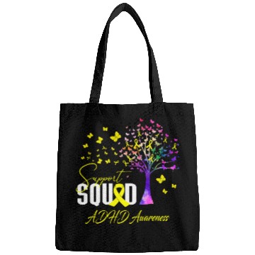 Discover ADHD Ribbon Support Squad For Adhd Awareness Bags