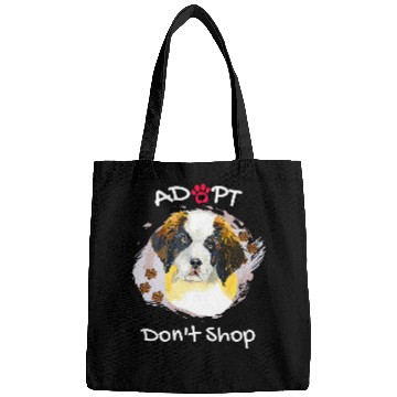 Discover Cute Saint Bernard Adopt Dont Shop Puppy Paws Art Bags