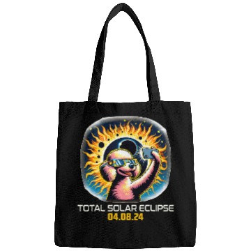 Discover Poodle Dog Taking Selfie Solar Eclipse Bags