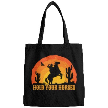 Discover Horse Pet Hold Your Horses Retro Cowboy Horse Rider Bags