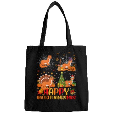 Discover Ferret Pet Halloween Thanksgiving Christmas Weasel Hallothanksmas Bags