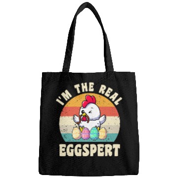 Discover Chicken Pet Im The Real Eggspert Funny Chicken Easter Egg Easter Bags