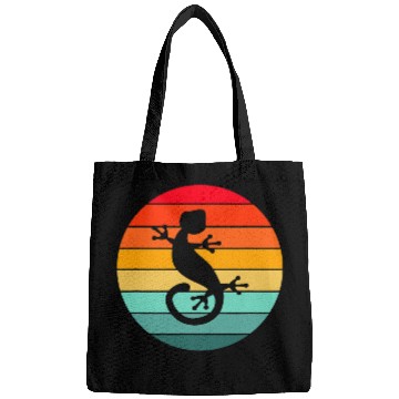 Discover Gecko Pet Silhouette Sunset Circle Bags