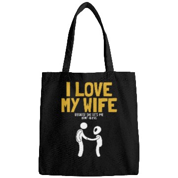 Discover Aliens UFO Mens I Love My Wife Hunt Aliens UFO Conspiracy Alien Lover Bags