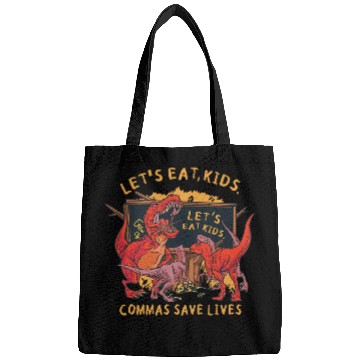 Discover Dinosaur Pet lets eat kids punctuation saves lives dinosaur school Bags