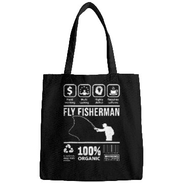 Discover Fishing Fun Fly Fishing Funny Multi Tasking graphic theme Bags