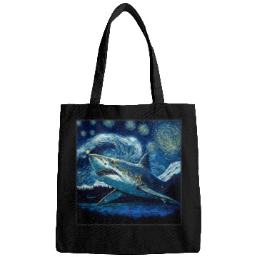 Discover Shark Pet Surrealism Starry Night Sand Tiger Bags