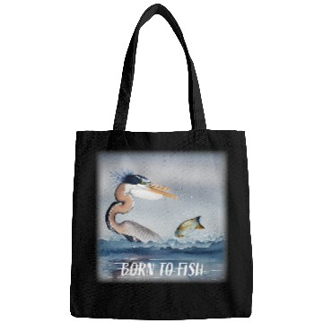Discover Fishing Fun GREAT BLUE HERON FISHING BORN TO FISH Bags