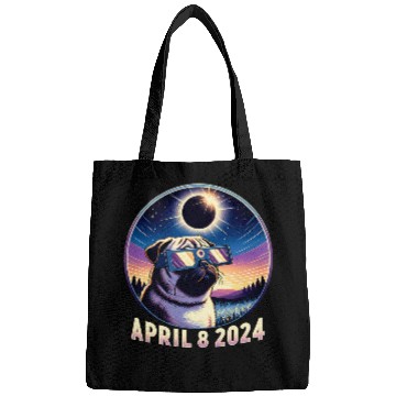 Discover Pug Watching Total Solar Eclipse Dog Animal Bags
