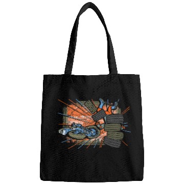 Discover Funny Biker Wipe Out Crash Men Motorcoss Motorcycle Bags