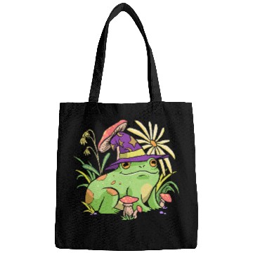 Discover Frog Pet Cottagecore Aesthetic Mushroom Wizard Hat Frog Toad Bags