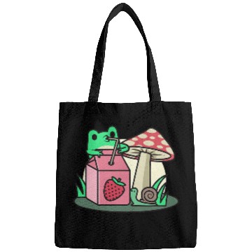 Discover Frog Pet Cottagecore Aesthetic Mushroom Frog Toad Mycology Mycology Bags