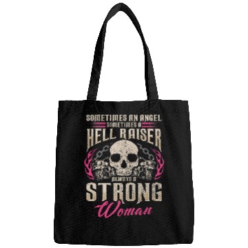 Discover Motorcycle Gift Women Biker Angel Hellraiser Always Strong Bags