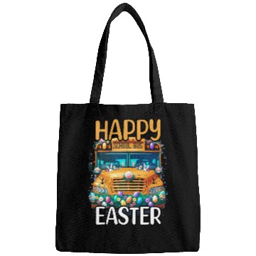 Discover Happy Easter Day School Bus Egg Hunt Sunday Bunny Driver Bags